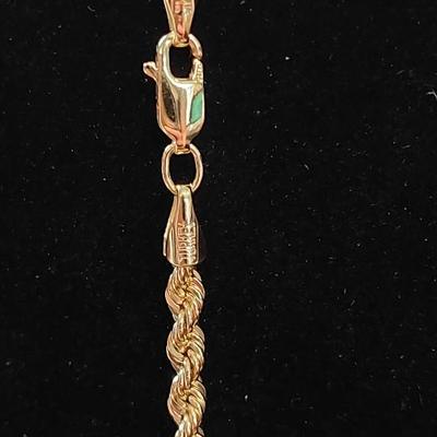 Beautiful 14kt Gold Filled Rope Necklace 24"