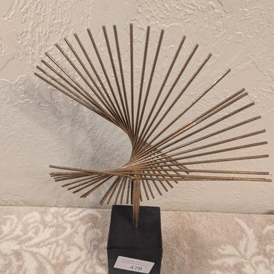 Modern metal abstract sculpture with black base- home decor