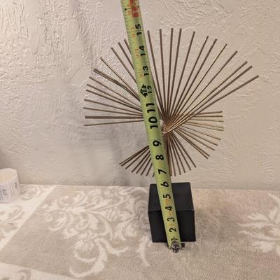 Modern metal abstract sculpture with black base- home decor