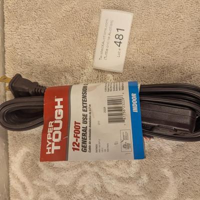 Hyper Tough 12-foot general use indoor extension cord.