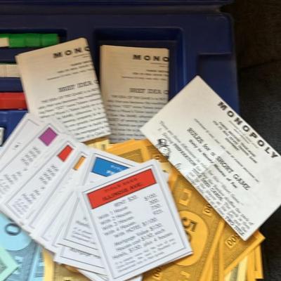 Rare 1965 Parker Brothers Monopoly 30th Anniversary Edition in Blue Plastic Case - Complete