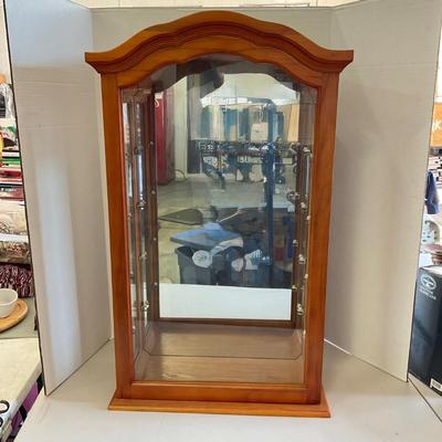 957 Wooden Mirrored Wall Shelf AS-IS