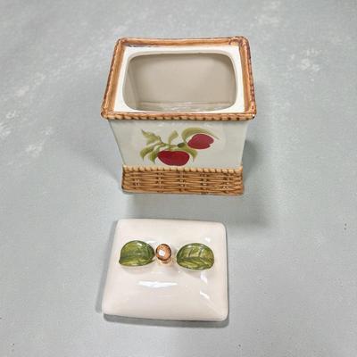 Alco Apple Basket Weave Ceramic Cookie Jar