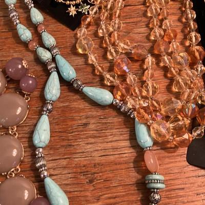 Vintage Designer Costume Jewelry Lot - 24 Beautiful Pieces + Brass Inlaid Wooden Jewelry Box!