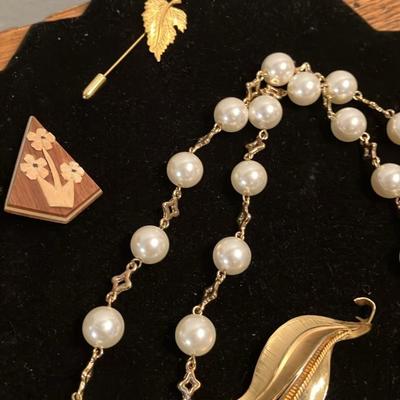 Vintage Designer Costume Jewelry Lot - 24 Beautiful Pieces + Brass Inlaid Wooden Jewelry Box!