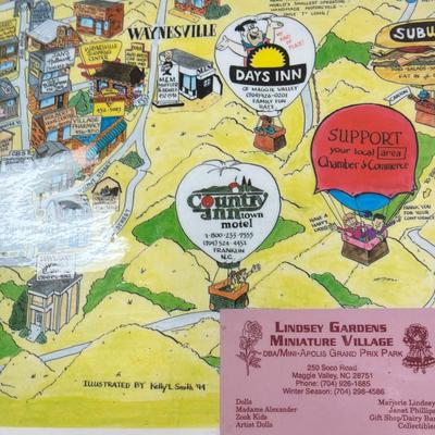 Gateway To The Smoky Mountains Pictorial Map Highlighting Various Local Businesses and Landmarks #1