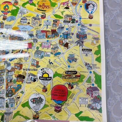 Gateway To The Smoky Mountains Pictorial Map Highlighting Various Local Businesses and Landmarks #3