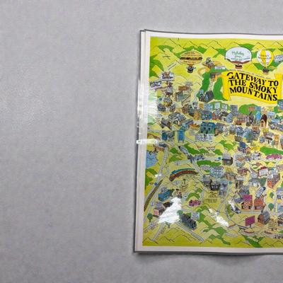 Gateway To The Smoky Mountains Pictorial Map Highlighting Various Local Businesses and Landmarks #3