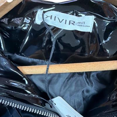 Black Patent Faux Leather (Vinyl) Cropped Jacket Size M/L