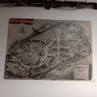 LARGE ORIGINAL MAP OF MAGIC MOUNTAIN AMUSEMENT PARK IN GOLDEN, CO