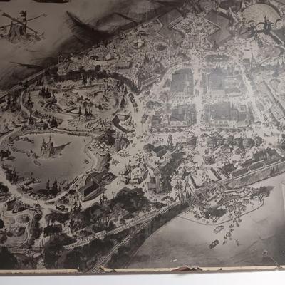 LARGE ORIGINAL MAP OF MAGIC MOUNTAIN AMUSEMENT PARK IN GOLDEN, CO