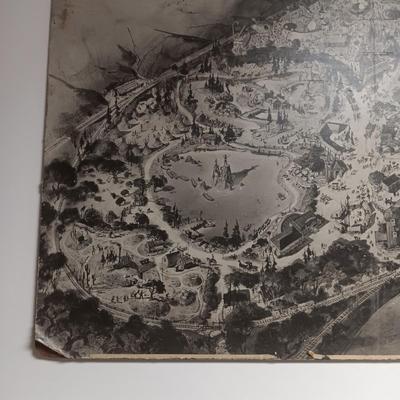 LARGE ORIGINAL MAP OF MAGIC MOUNTAIN AMUSEMENT PARK IN GOLDEN, CO
