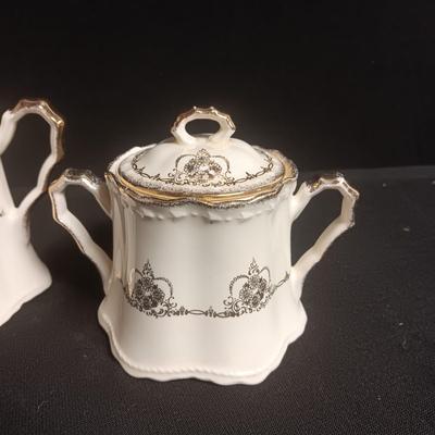 CROOKSVILLE CHINA COFFEE/TEA SERVICE FOR 5 WITH EXTRAS