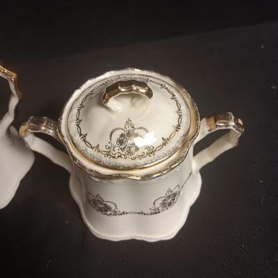 CROOKSVILLE CHINA COFFEE/TEA SERVICE FOR 5 WITH EXTRAS