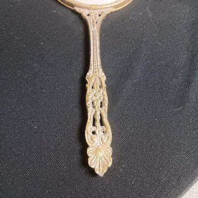 GREEN GLASS POWDER OR TRINKET BOX, LENOX FORTUNE ELEPHANT & VANITY MIRROR