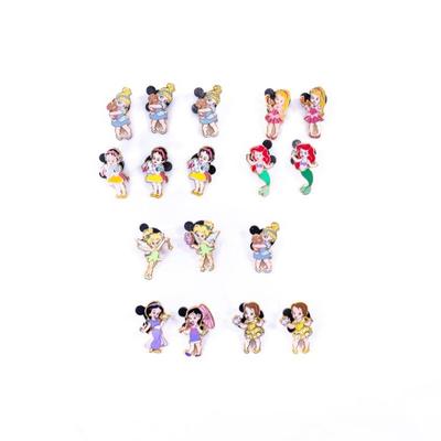 Sale Photo Thumbnail #372: Set of 17 pins. The collection includes Princesses such as Ariel, Aurora, Belle, Cinderella, Jasmine, and Snow White. They were released as part of an Open Edition Mini Pin Boxed set, with seven pins showing the princesses as toddler/babies. Regularly sel