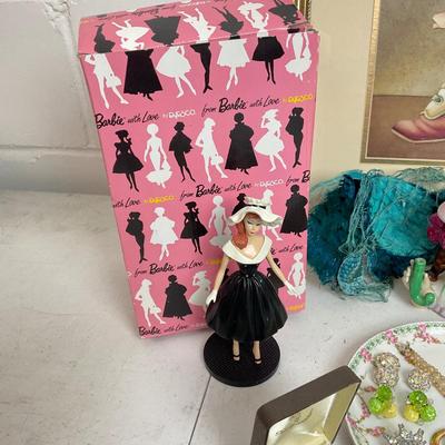 967 Lot of Vintage Ladies Head Vases, Barbie, Shoe Print and Costume Jewelry