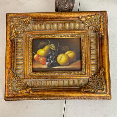 969 Small Painted Fireplace Screen with Framed art
