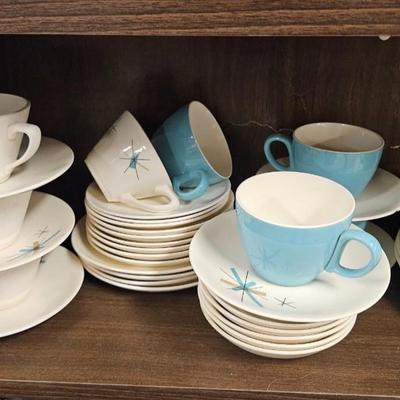 Lot of Mid Century Modern Atomic Burst Dish Set (See all Photos)