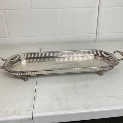 981 Plated Footed Tray with Plated Goblets and Gorham Candlessticks