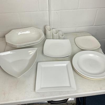 998 Large lot of White Ceramic Serving Dishes