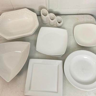998 Large lot of White Ceramic Serving Dishes