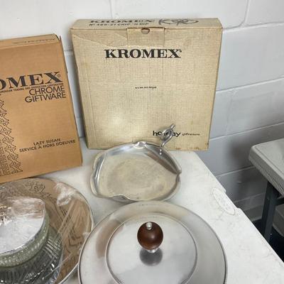 1000 Lot of Vintage Kromex Chrome Serving Dishes