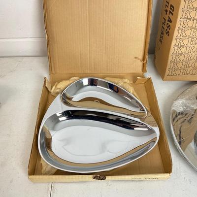 1000 Lot of Vintage Kromex Chrome Serving Dishes
