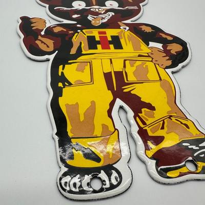 Vintage IH International Harvester Bear Tin Sign