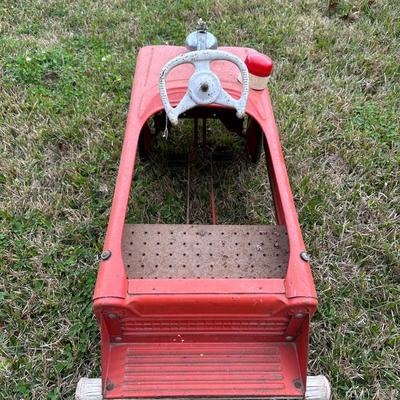 Vintage Metal Fire Truck Pedal Car – “Fire City Battalion No. 1”