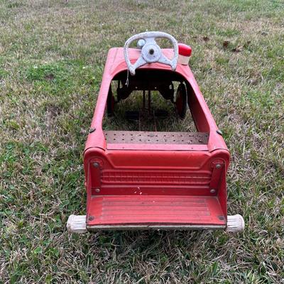Vintage Metal Fire Truck Pedal Car – “Fire City Battalion No. 1”