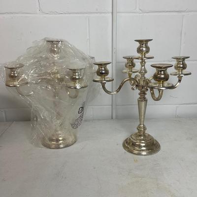 1009 Pair of 5 Candle Silver plated Candelabras