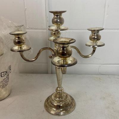 1009 Pair of 5 Candle Silver plated Candelabras