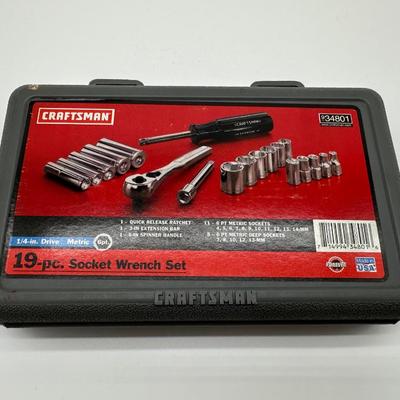 NIB Craftsman 19-Pc 1/4″ Drive Metric Socket Wrench Set – USA Made