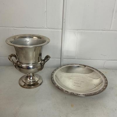 1010 Silver plated Champagne Bucket with Trophy Bowl