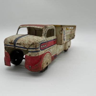 Vintage Marx “Home Dairy” Tin Milk Truck – Pressed Steel Toy