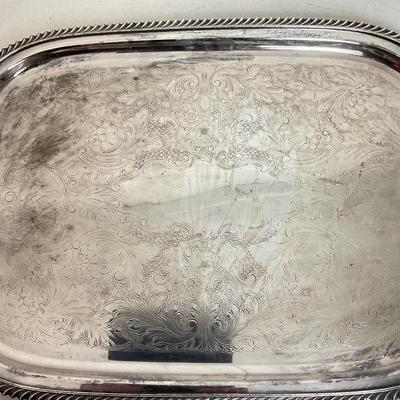 1018 Large Silverplated Serving Tray