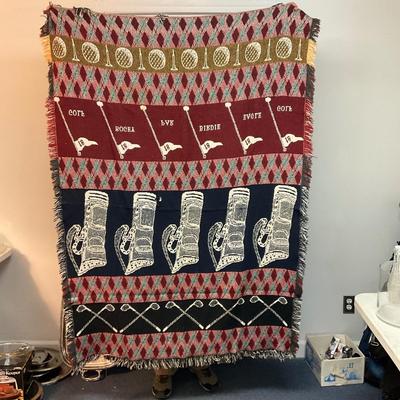 1091 Lot of Golf Clubs with Blanket , Extra Golf Balls , Carrying Case