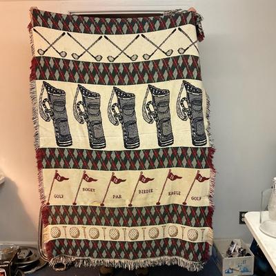 1091 Lot of Golf Clubs with Blanket , Extra Golf Balls , Carrying Case