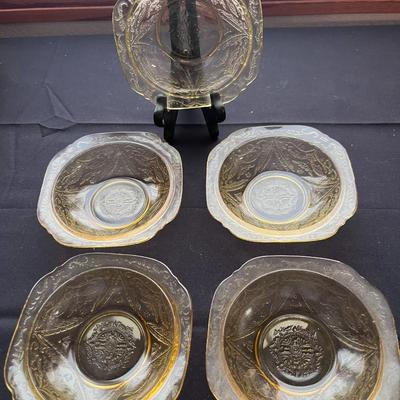 YELLOW DEPRESSION GLASS DINNERWARE