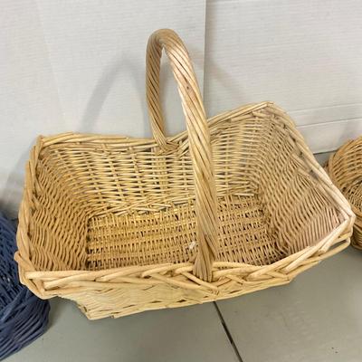 1099 Lot of Three Large Handled Baskets