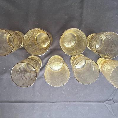 8 YELLOW GLASS TUMBLERS