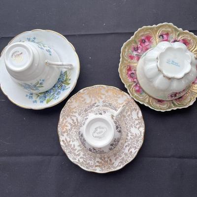 3 SETS OF TEA CUPS AND SAUCERS