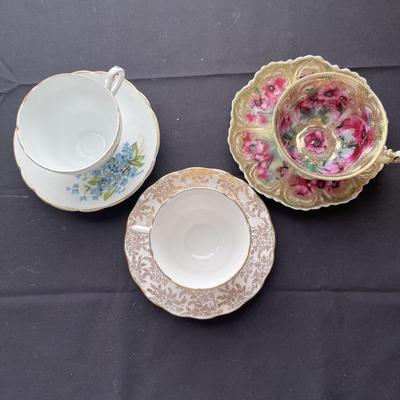 3 SETS OF TEA CUPS AND SAUCERS