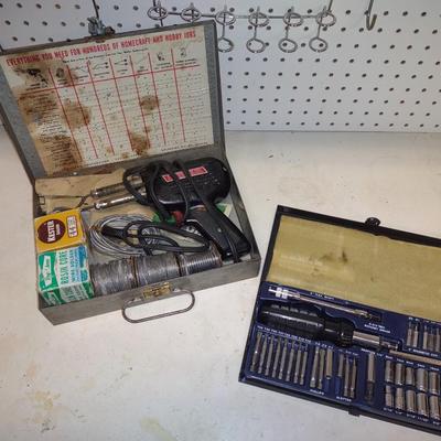 SOLDERING KIT AND A MULTI BIT RATCHET SCREWDRIVER SET