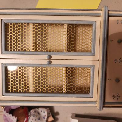 Blue and Offwhite Doll Hutch