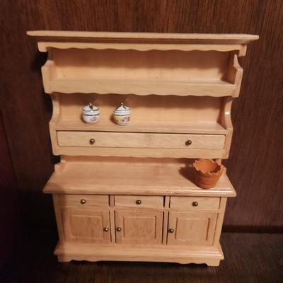 Light Wood Cabinets and Shelves Doll Set