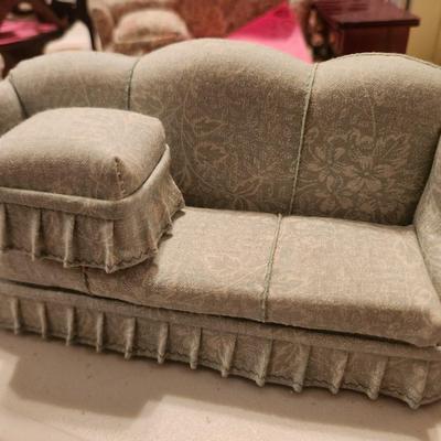 Mint Green Floral Couch and Ottoman