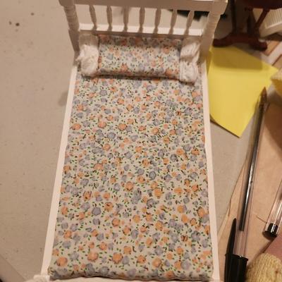 White, Pink and Blue Floral Bed