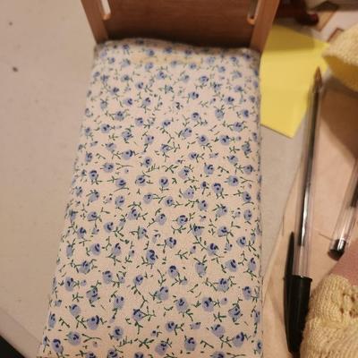 White and Blue Floral Bed